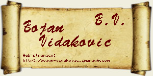 Bojan Vidaković vizit kartica